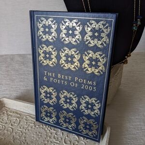 Elegant Blue and Gold Poetry Book
